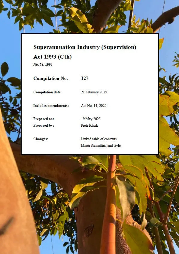 Superannuation Industry (Supervision) Act 1993 - PK Legislation Legislation