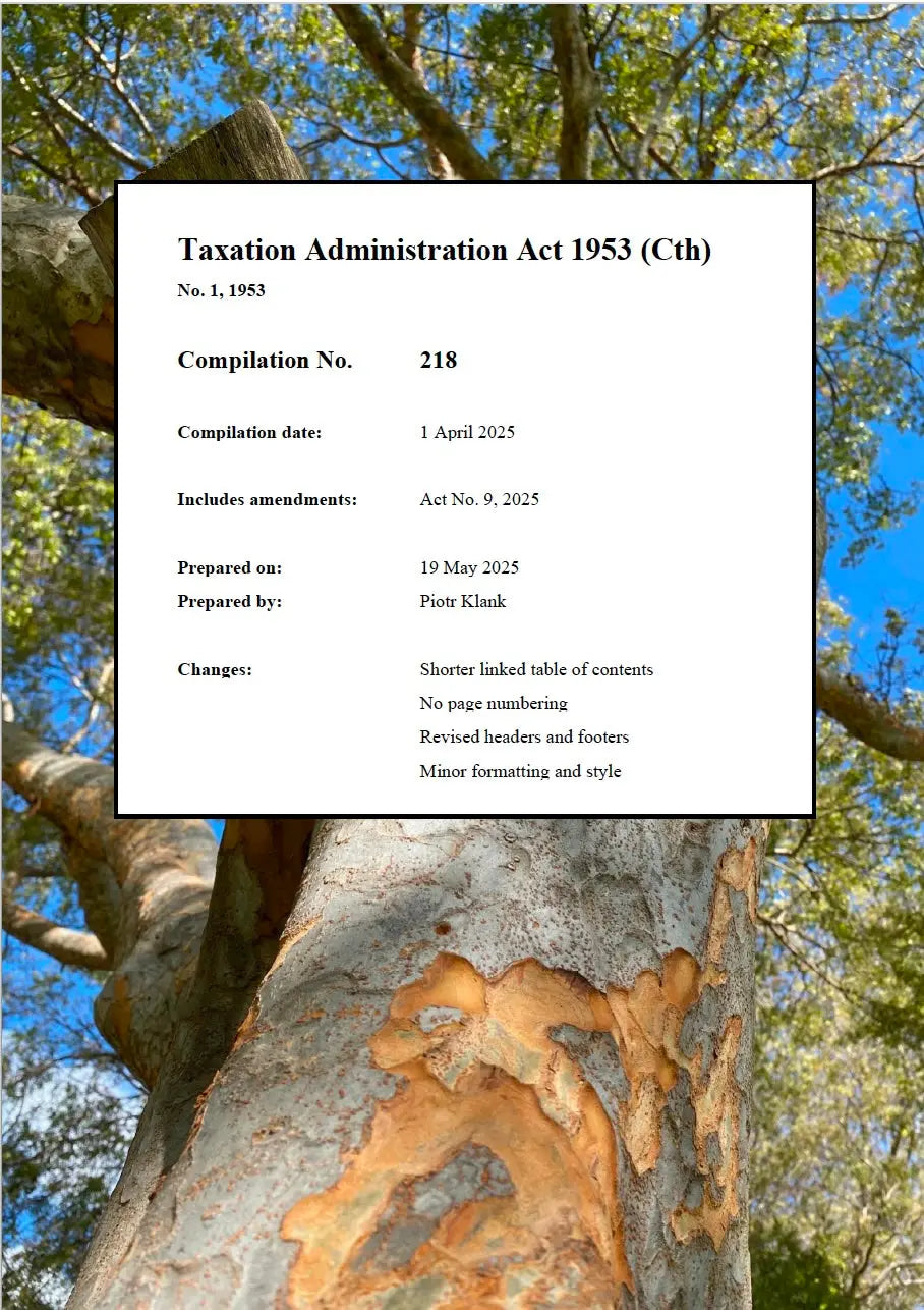 Taxation Administration Act 1953 - PK Legislation Legislation