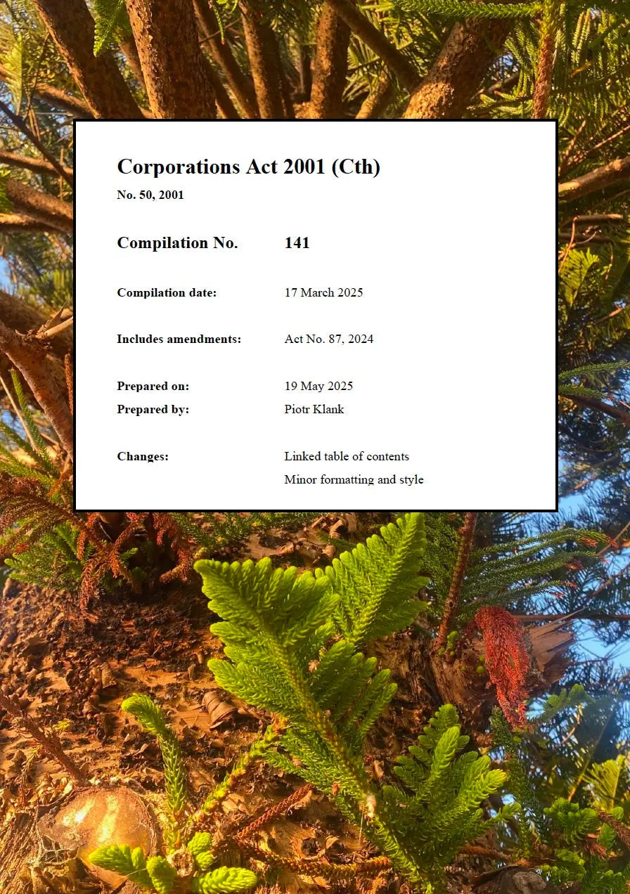 Corporations Act 2001 - PK Legislation Legislation