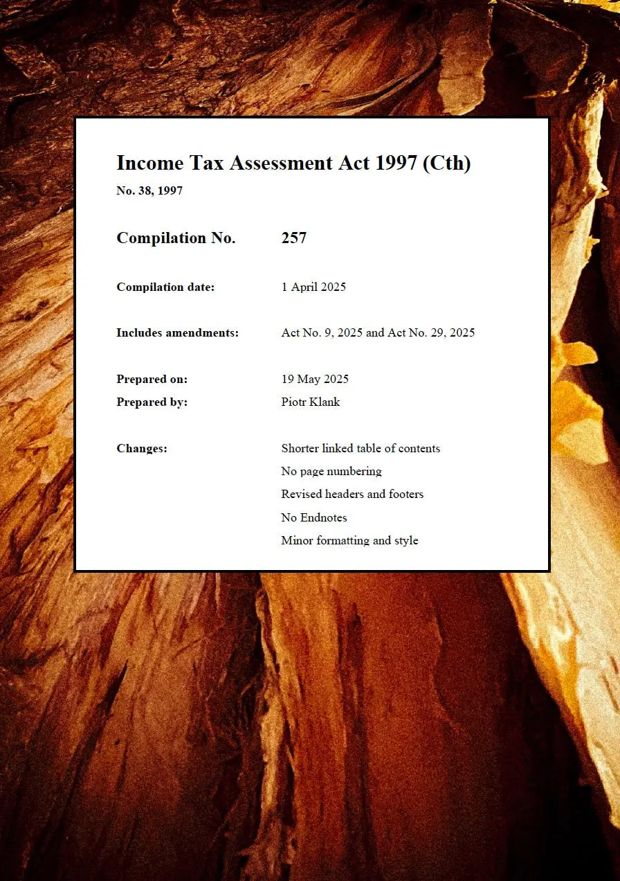 Income Tax Assessment Act 1997 - PK Legislation Legislation